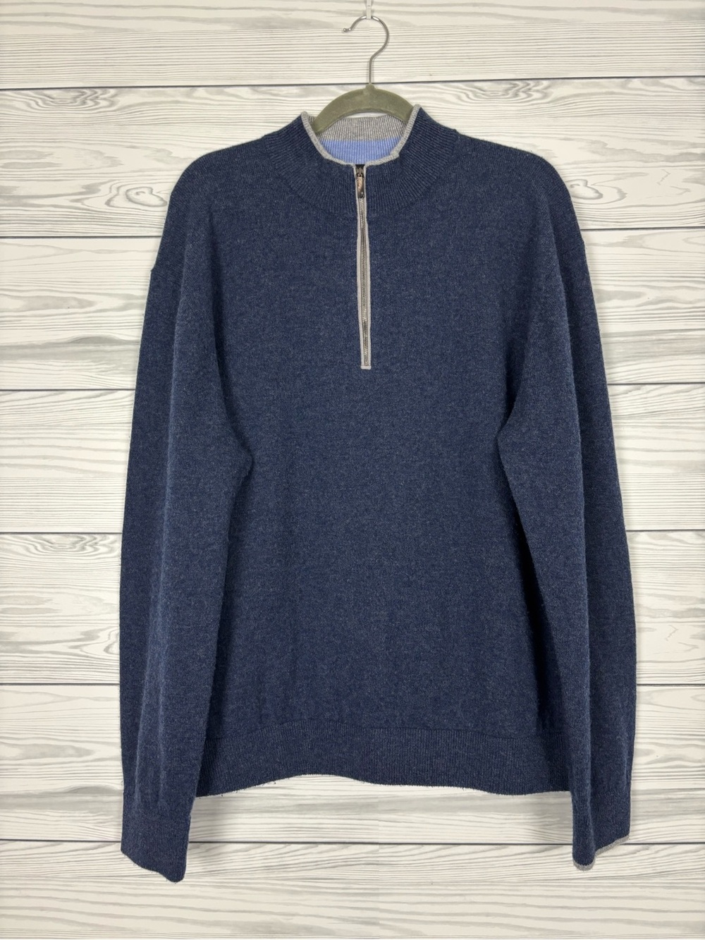 Greyson Half Zip Men’s Pullover golf wool/cashmere blend size XL navy blue